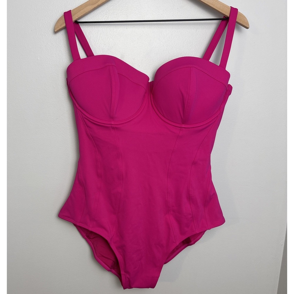 TA3 Pushy One-Piece Swimsuit XL Reg/Long D/DD Cup Pink Shapewear $178 NEW